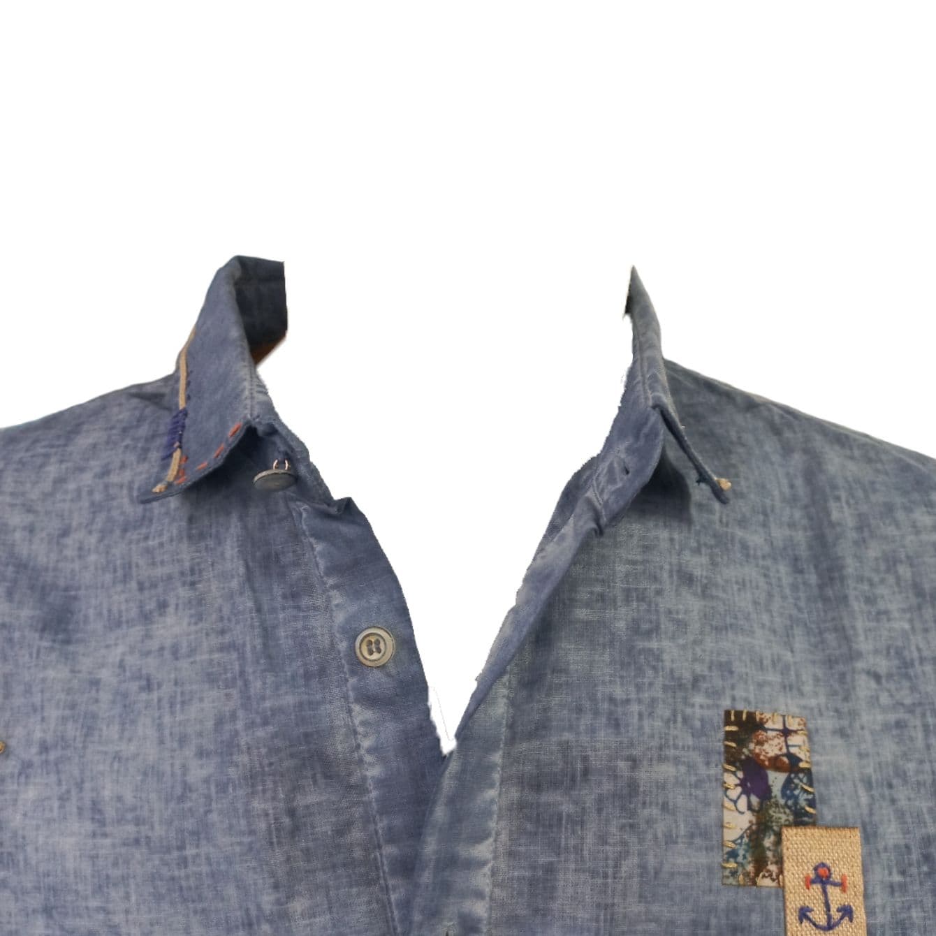 BOB Bob - Camicia Lino Denim R00404 da uomo in Camicie casual Drestige - Casamassima, commercioVirtuoso.it