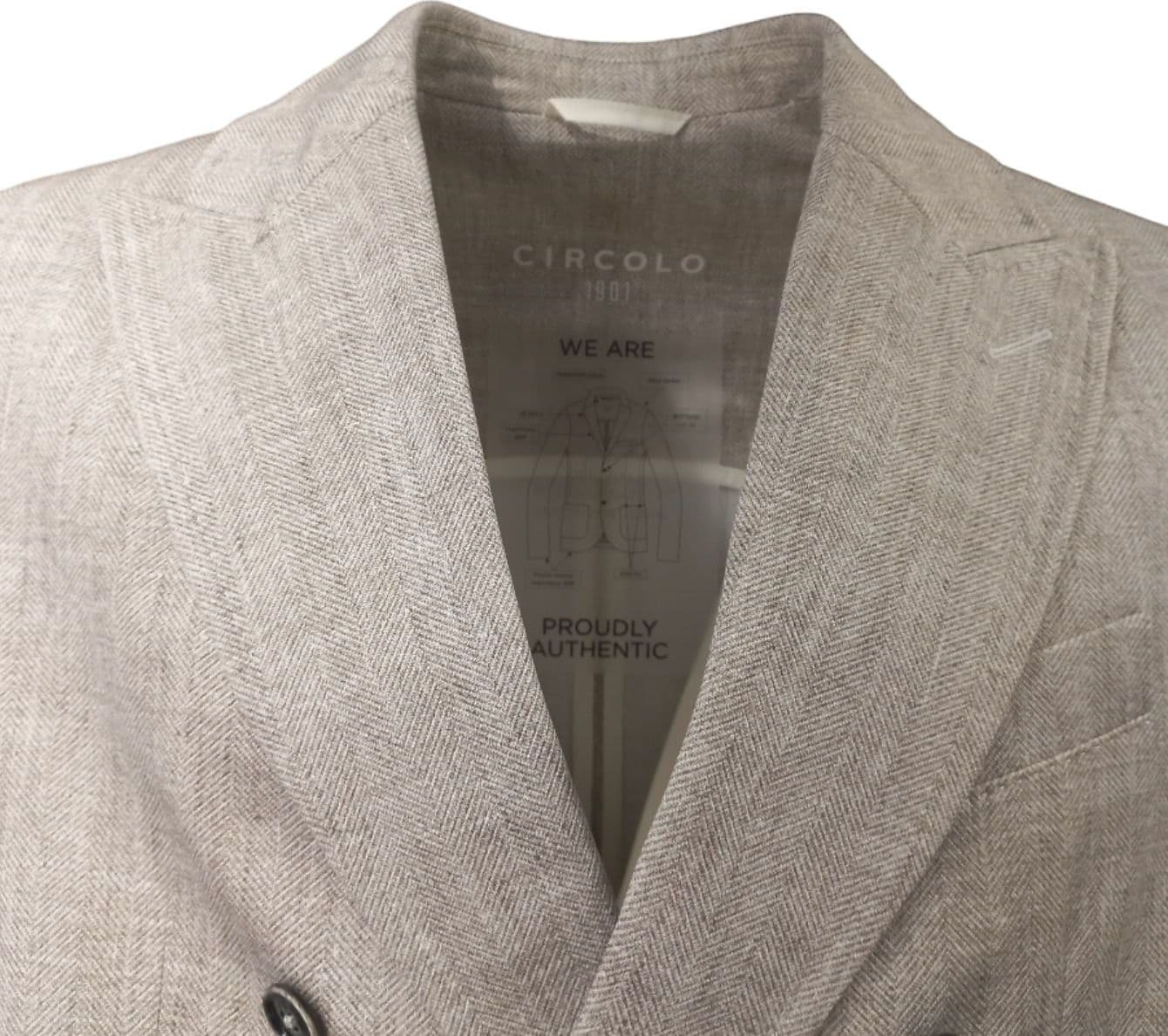Circolo 1901 - Doppio Petto Piquet Beige CN4338 da uomo in Giacche da abito Drestige - Casamassima, commercioVirtuoso.it