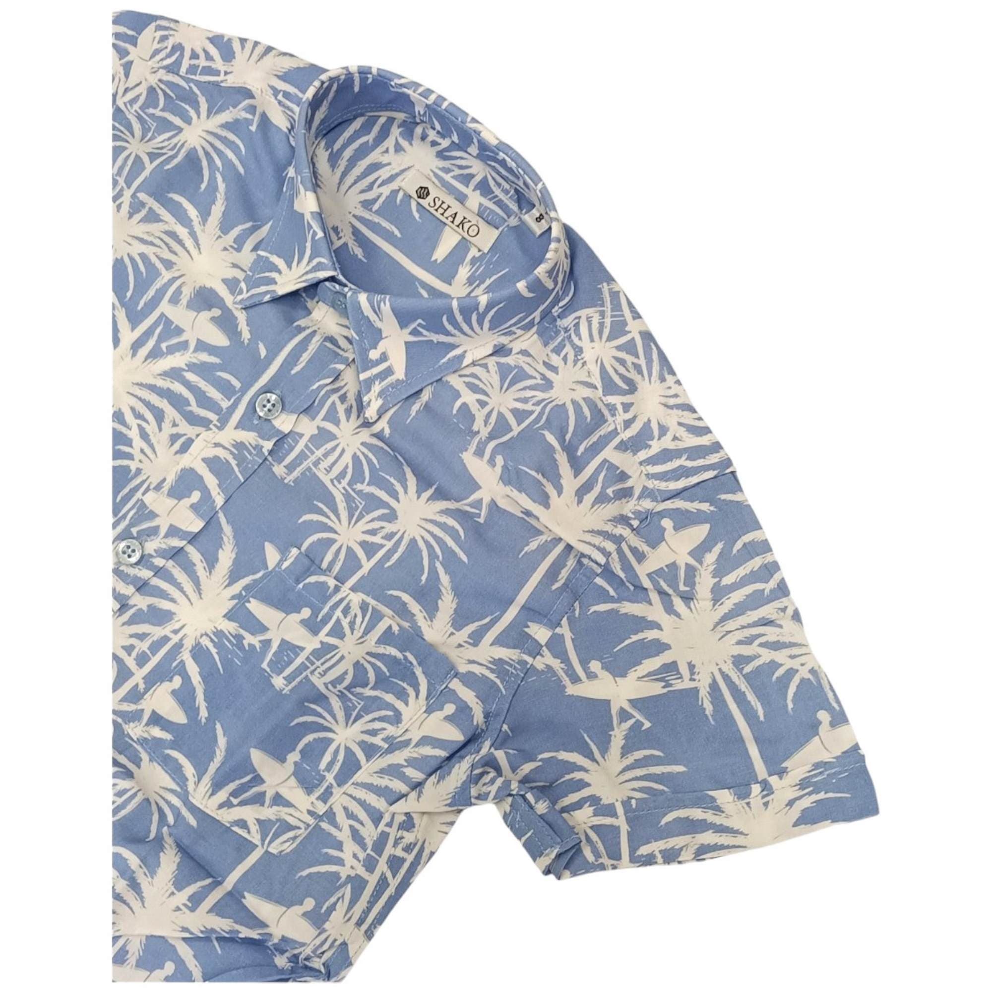 SHAKO' Shako' - Camicia Azzurra C/palme CSK0961 da bambino in Camicie Drestige - Casamassima, commercioVirtuoso.it