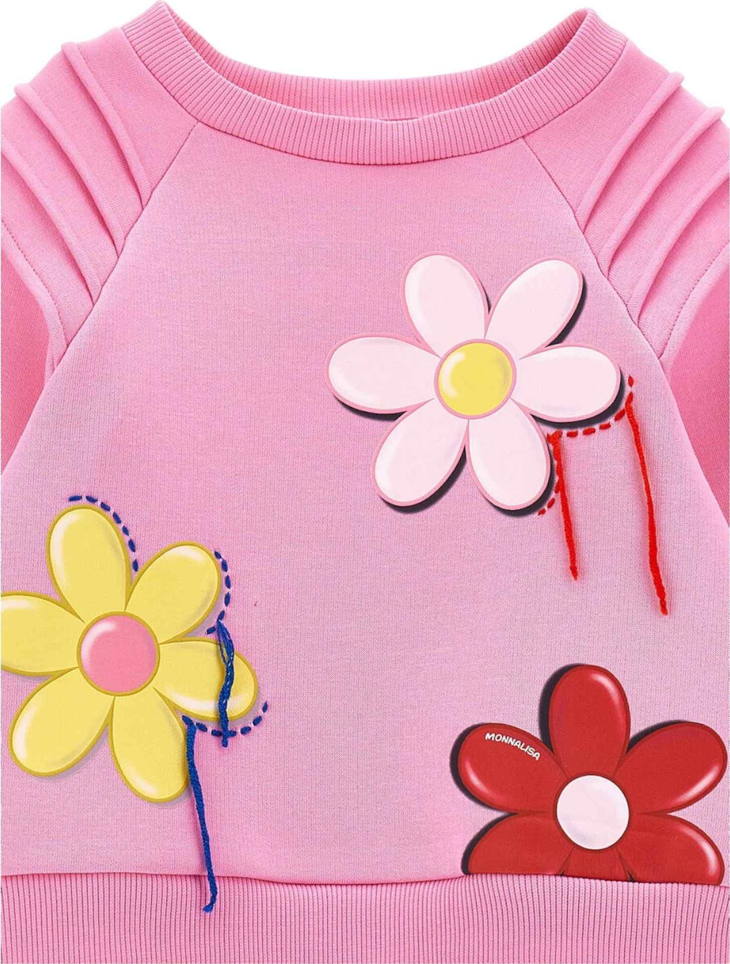 MONNALISA Monnalisa - Felpa Rosa/fuxia C/fiori 0093 19D628 4010 da bambino in Felpe senza cappuccio Drestige - Casamassima, commercioVirtuoso.it