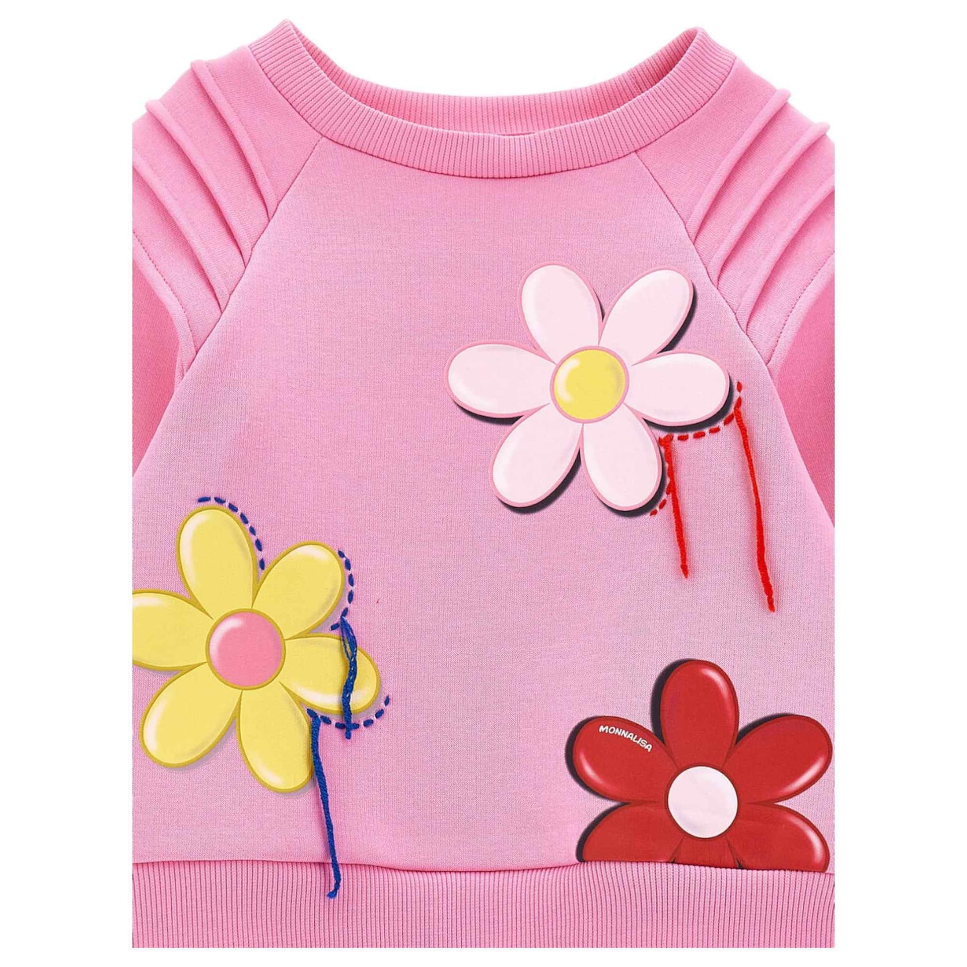 MONNALISA Monnalisa - Felpa Rosa/fuxia C/fiori 0093 19D628 4010 da bambino in Felpe senza cappuccio Drestige - Casamassima, commercioVirtuoso.it