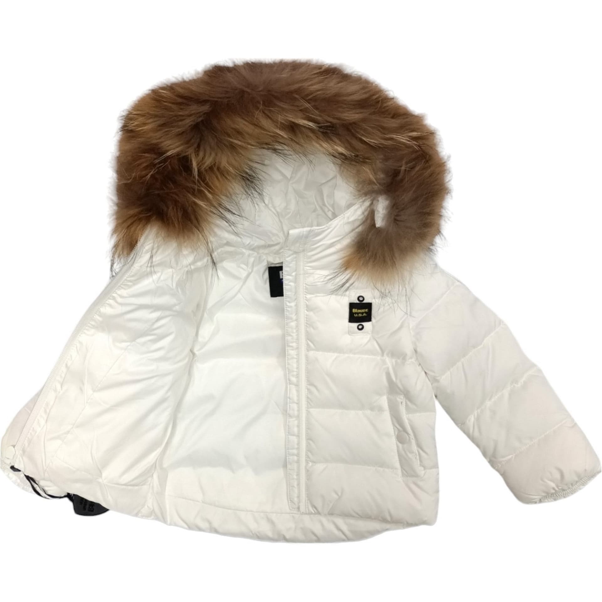 Blauer - Piumino 100 Bianco C/pelliccia 24WBBXC02550 da bambino in Giacche Drestige - Casamassima, commercioVirtuoso.it