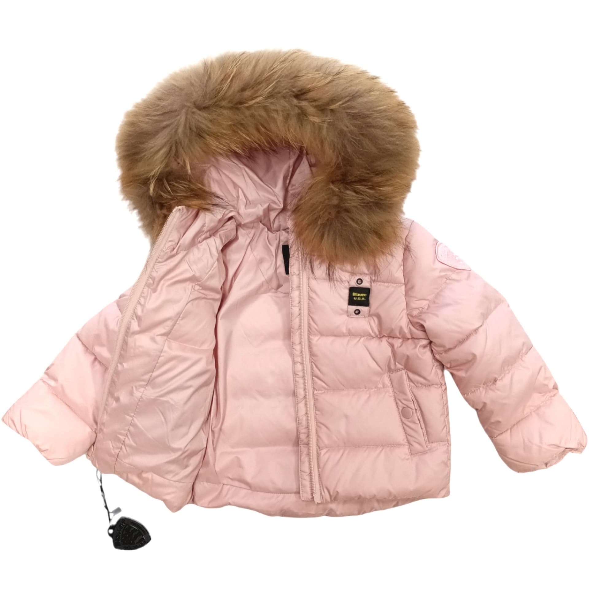 Blauer - Piumino 506 Rosa C/pelliccia 24WBBXC02550 da bambino in Cappotti Drestige - Casamassima, commercioVirtuoso.it