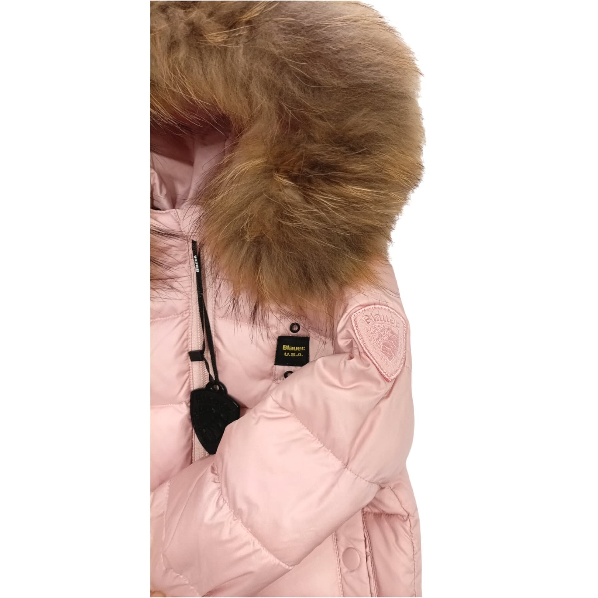 Blauer - Piumino 506 Rosa C/pelliccia 24WBBXC02550 da bambino in Cappotti Drestige - Casamassima, commercioVirtuoso.it