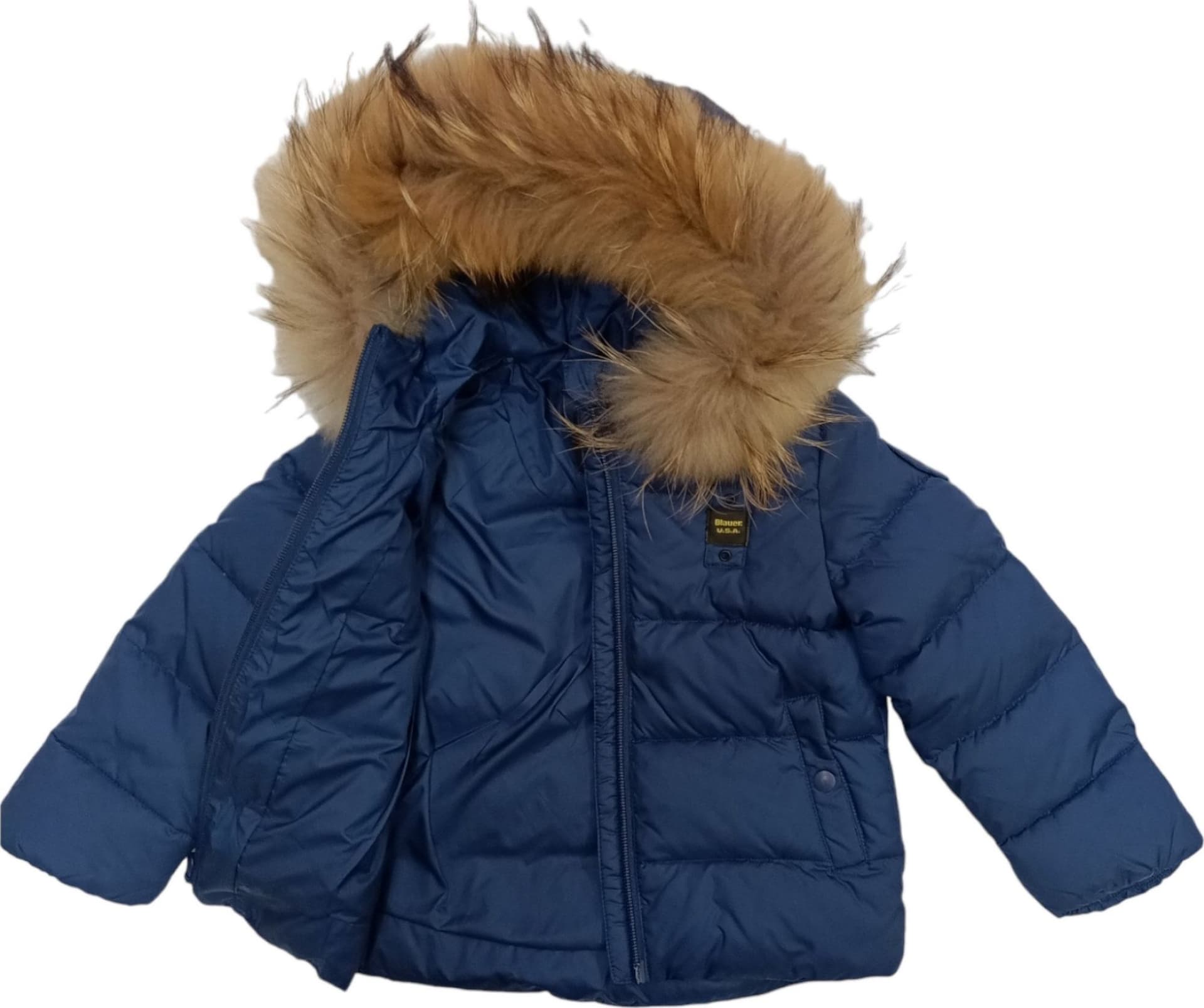 Blauer - Piumino 891 Blu C/pelliccia 24WBBXC02550 da bambino in Cappotti Drestige - Casamassima, commercioVirtuoso.it
