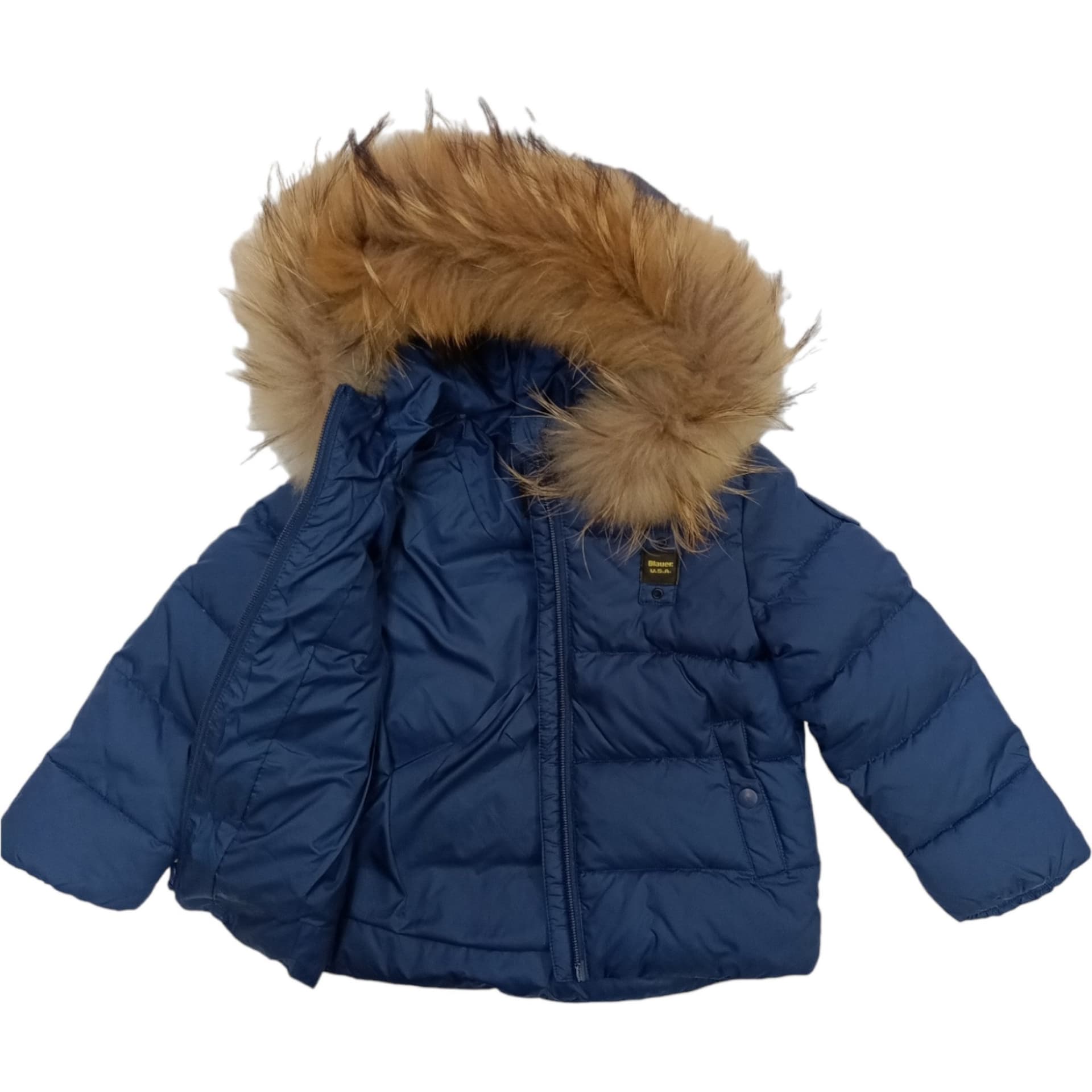 Blauer - Piumino 891 Blu C/pelliccia 24WBBXC02550 da bambino in Cappotti Drestige - Casamassima, commercioVirtuoso.it