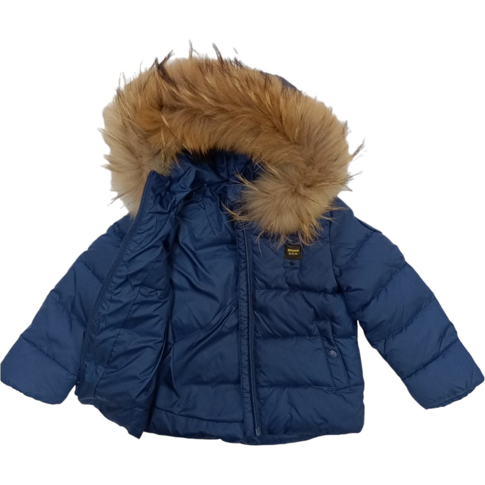 Blauer - Piumino 891 Blu C/pelliccia 24WBBXC02550 da bambino in Cappotti Drestige - Casamassima, commercioVirtuoso.it