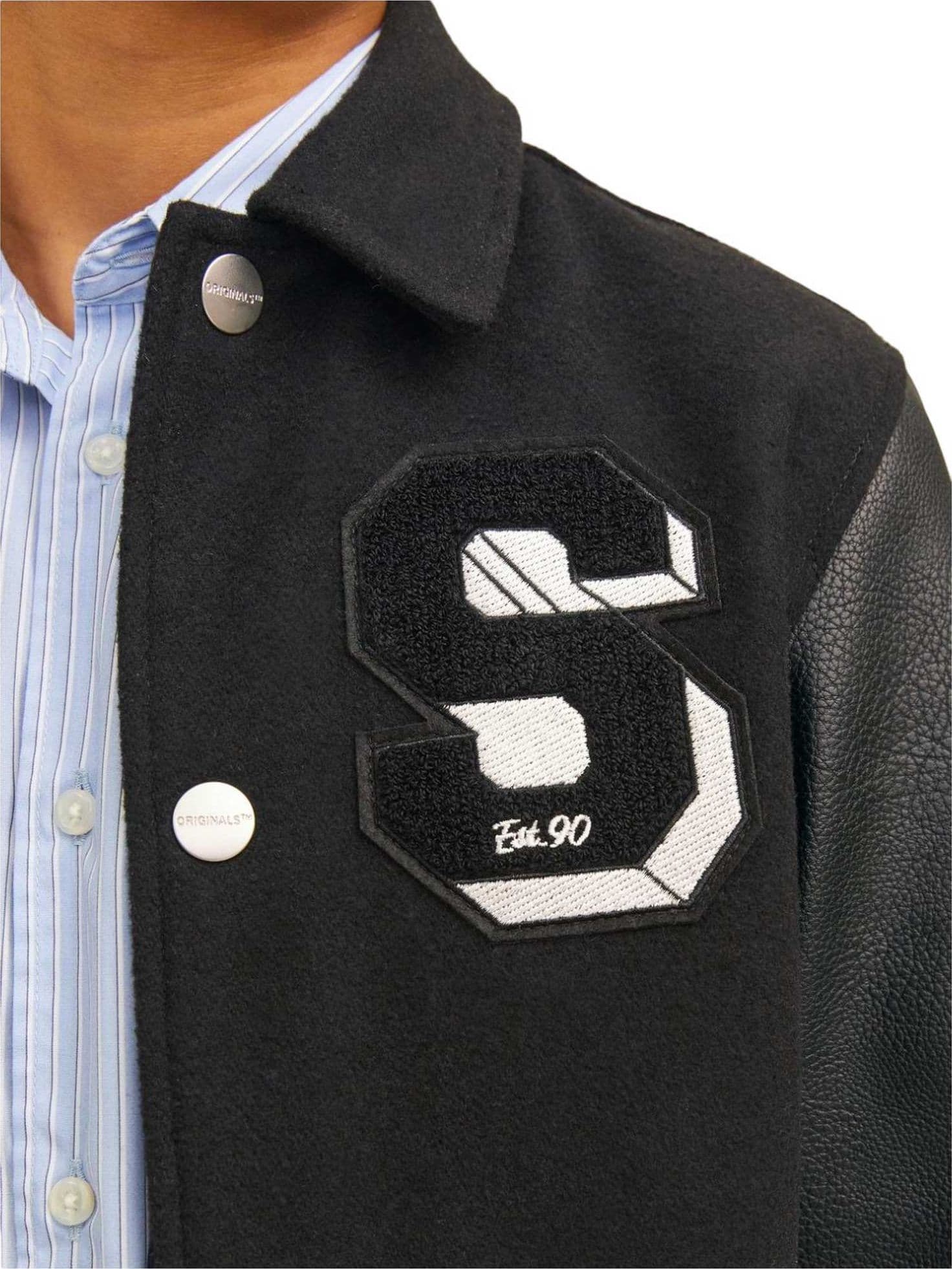 JACK &amp; JONES Jack &amp; Jones - Giubbotto Nero/panna College 12261333 da bambino in Giacche Drestige - Casamassima, commercioVirtuoso.it