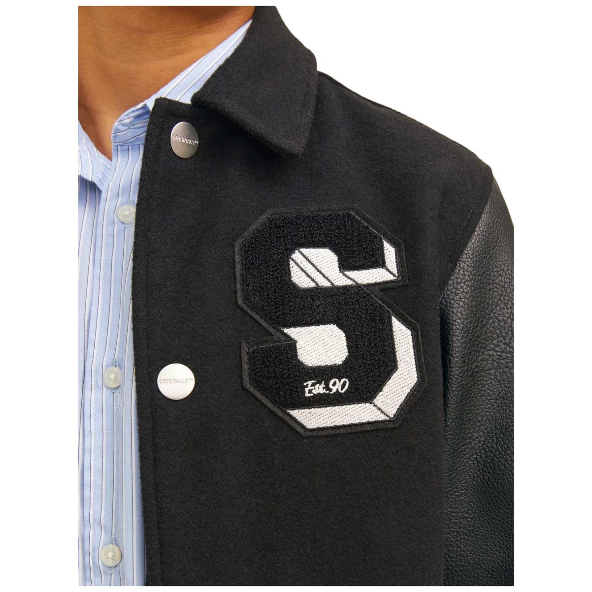 JACK &amp; JONES Jack &amp; Jones - Giubbotto Nero/panna College 12261333 da bambino in Giacche Drestige - Casamassima, commercioVirtuoso.it