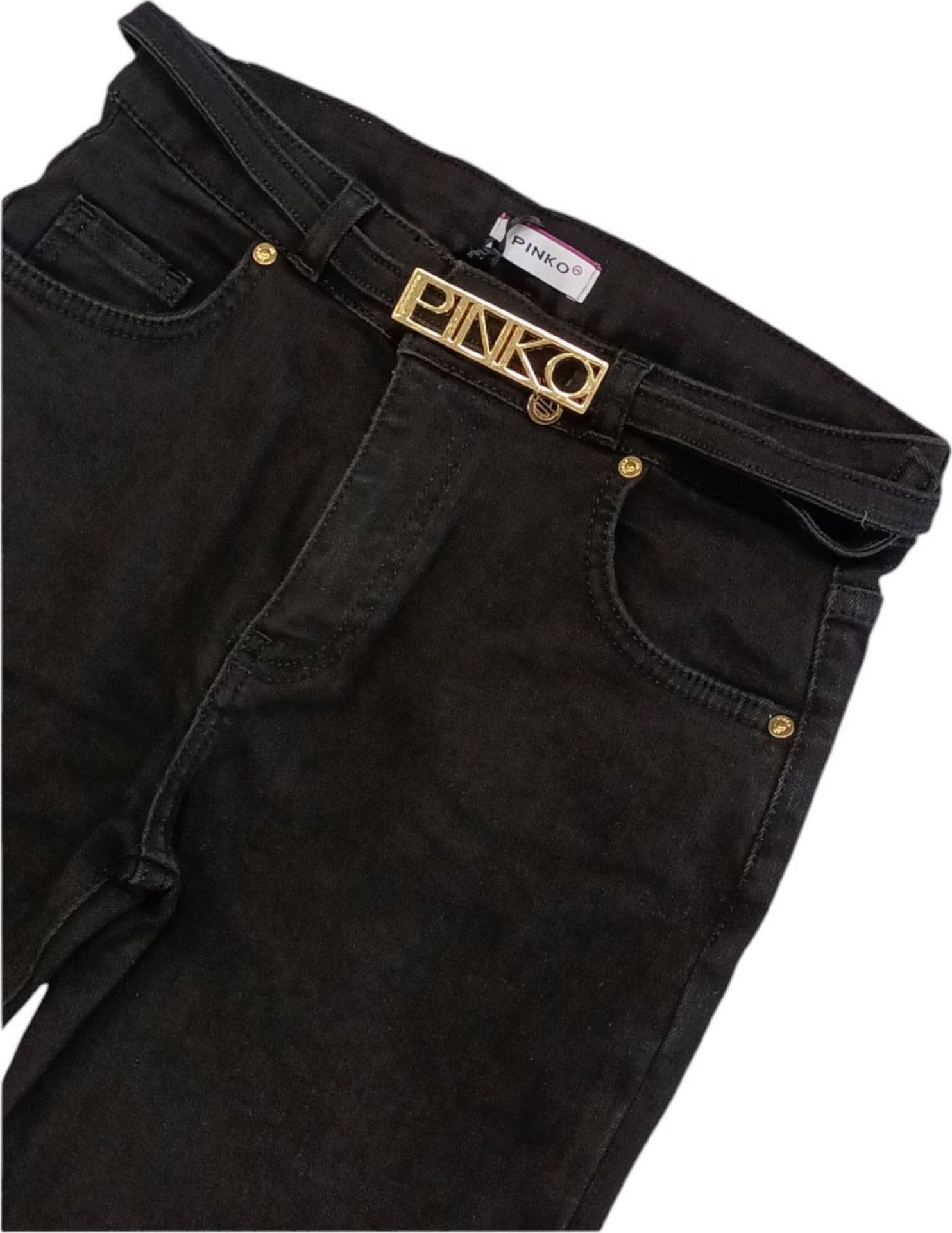 Pinko - Denim Nero C/cintura Logata Oro F4PIJGDP001 da bambino in Cinture Drestige - Casamassima, commercioVirtuoso.it