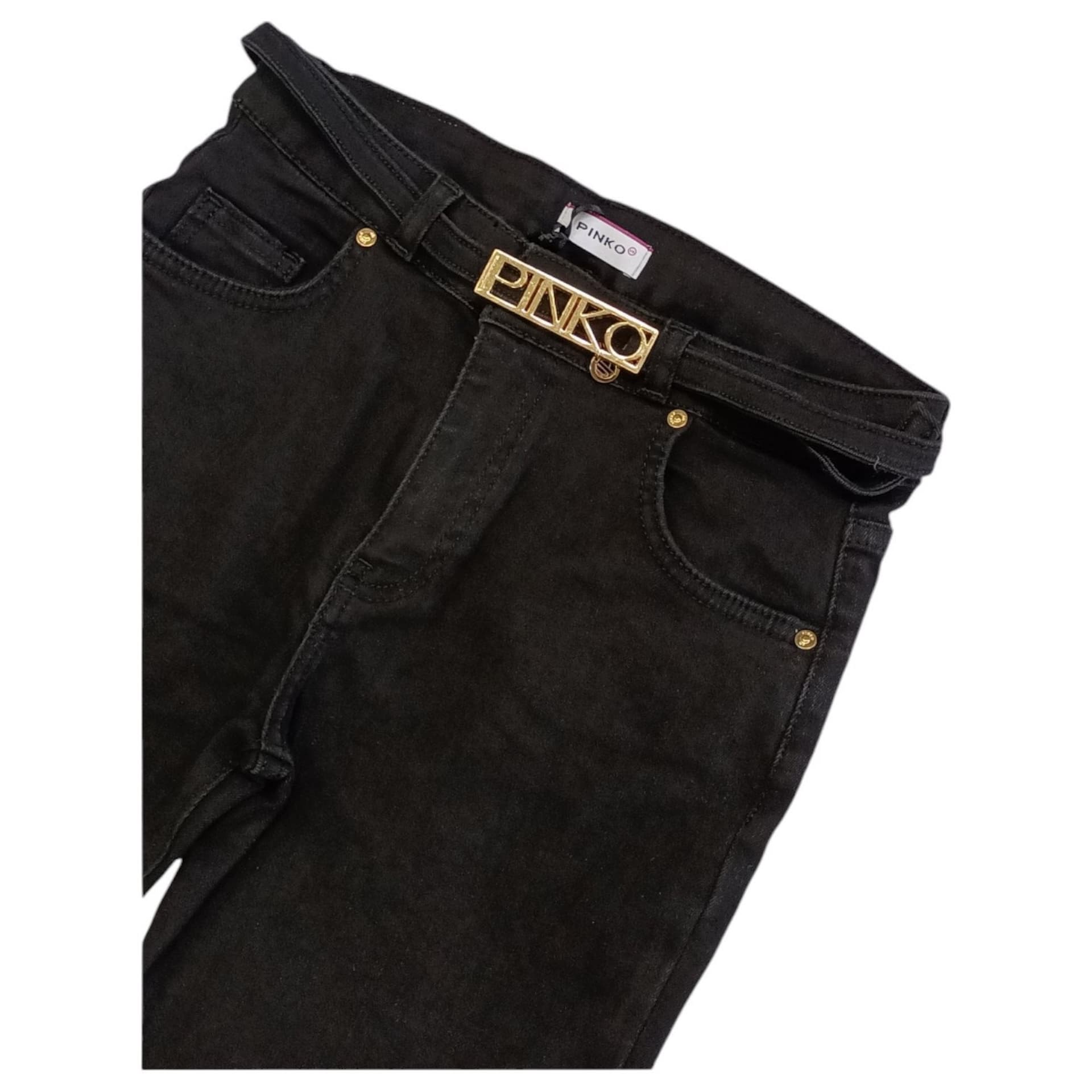 Pinko - Denim Nero C/cintura Logata Oro F4PIJGDP001 da bambino in Cinture Drestige - Casamassima, commercioVirtuoso.it