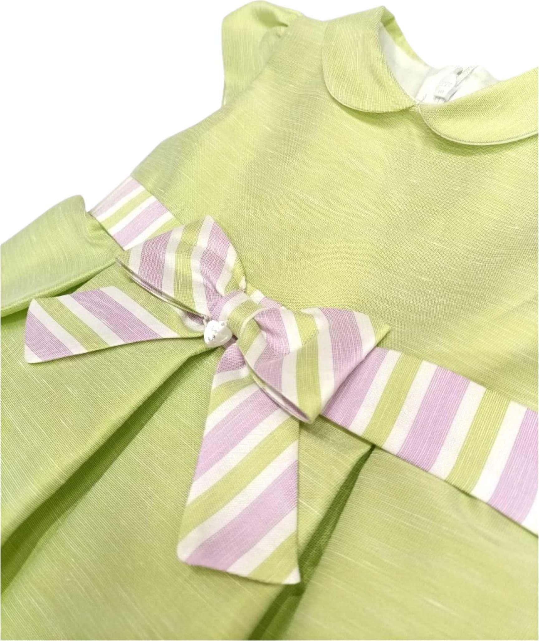NINNAOH Ninnaoh - Abito Verde In Raso/lino E25AB49 da bambino in Bambini Drestige - Casamassima, commercioVirtuoso.it