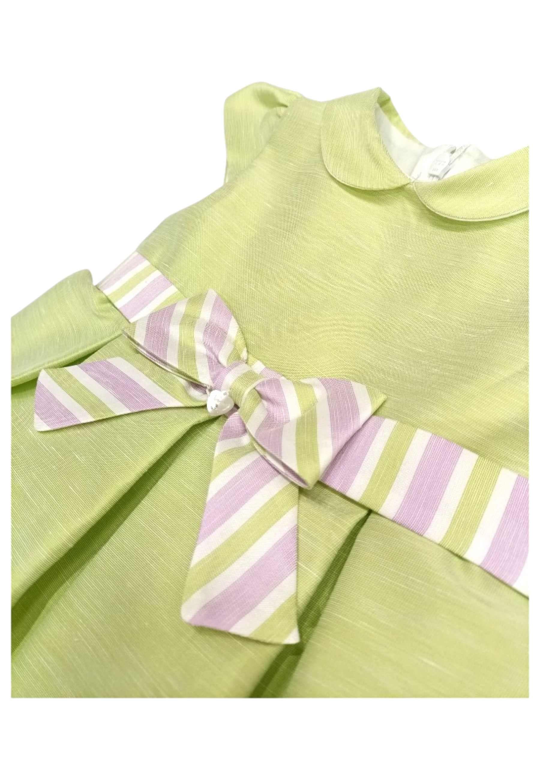 NINNAOH Ninnaoh - Abito Verde In Raso/lino E25AB49 da bambino in Bambini Drestige - Casamassima, commercioVirtuoso.it
