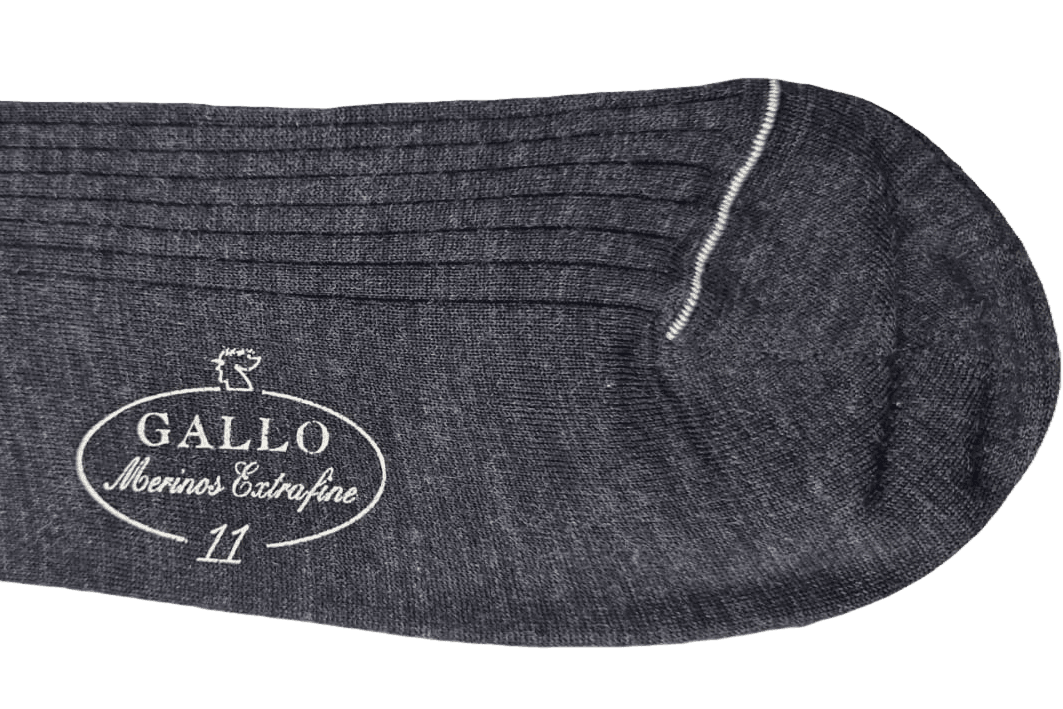Calze Lunghe Uomo Gallo - a coste Antracite in Calze Couture - Sestu, commercioVirtuoso.it