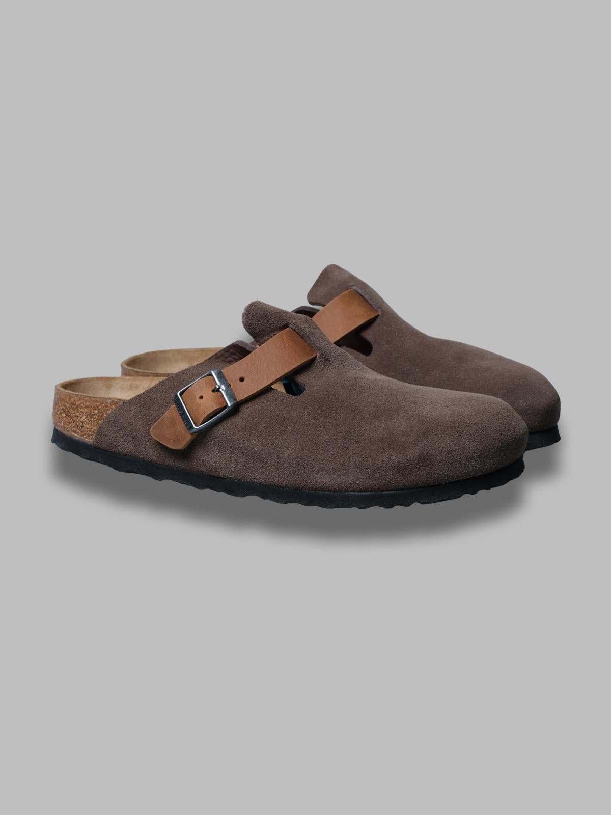 BIRKENSTOCK boston concrete gray, suede leather/oiled - calz. s da uomo in Zoccoli e sabot Drestige - Casamassima, commercioVirtuoso.it