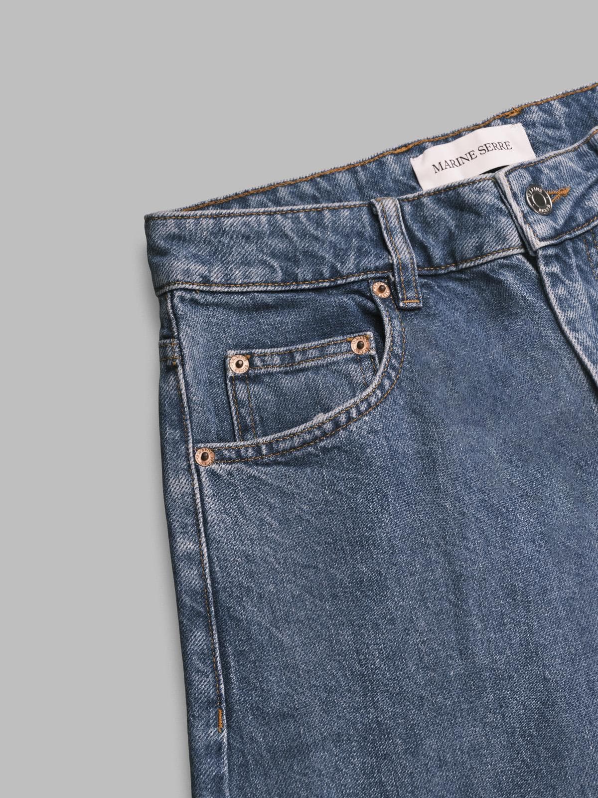 MARINE SERRE moon laser blue wash denim high waist flare jeans da donna in Jeans Drestige - Casamassima, commercioVirtuoso.it