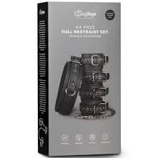 Premium set EasyToys 6 Pezzi Full Restraint kit Bondage Polsi Caviglie Nero in prodotto Erosdom - Palmi, commercioVirtuoso.it