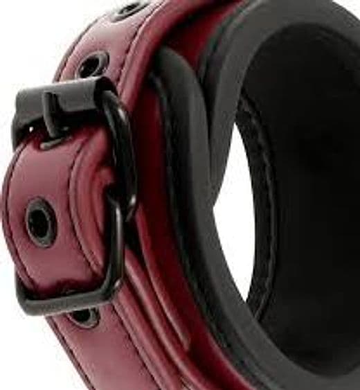 Cavigliere piedi bondage rosso nero Fetish imbottite pelle vegana Dark room in prodotto Erosdom - Palmi, commercioVirtuoso.it