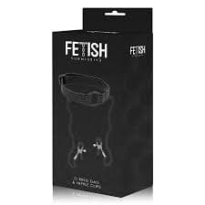 Fetish gag O ring & pinzette capezzoli nero regolabile BDSM bondage fetish in prodotto Erosdom - Palmi, commercioVirtuoso.it