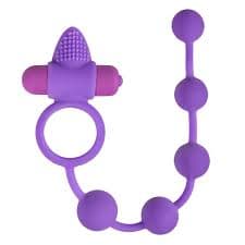 Triple pleasure 3 in 1 vibrante sonda con perle 29 c anello stimolatore elastico in prodotto Erosdom - Palmi, commercioVirtuoso.it