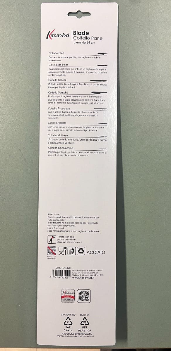 KASAVIVA BLADE - COLTELLO PANE LAMA CM 24 in Coltelli da pane Stockdoc - Terni, commercioVirtuoso.it