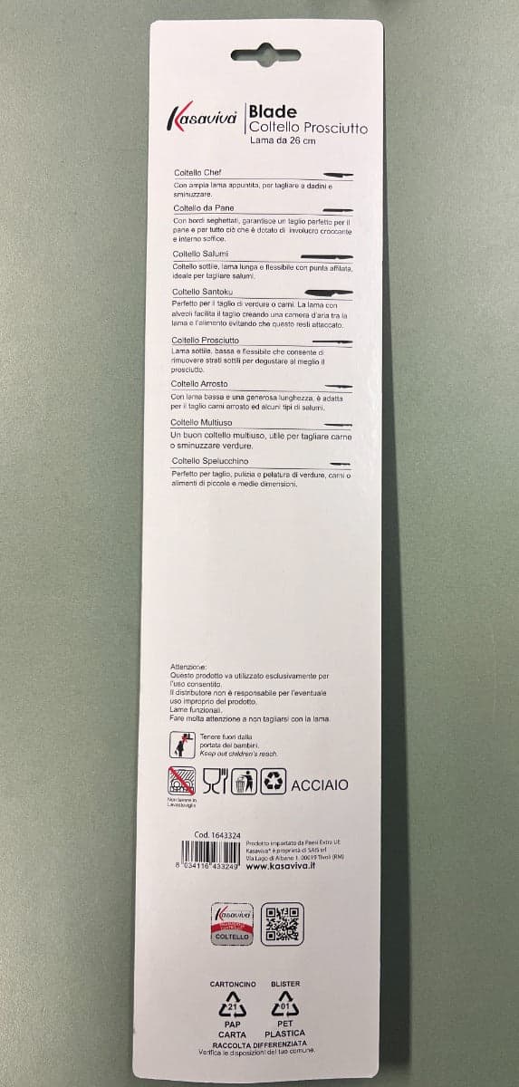 KASAVIVA BLADE - COLTELLO PROSCIUTTO CM 26 in Coltelli da prosciutto Stockdoc - Terni, commercioVirtuoso.it