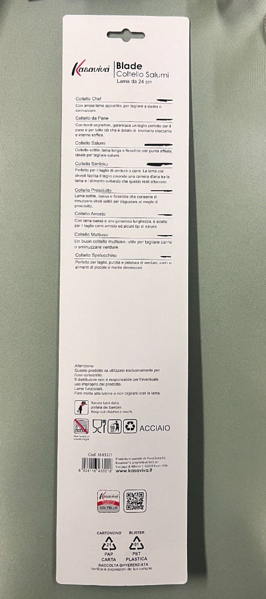 KASAVIVA BLADE - COLTELLO SALUMI CM 24 in Coltelli da Chef Stockdoc - Terni, commercioVirtuoso.it