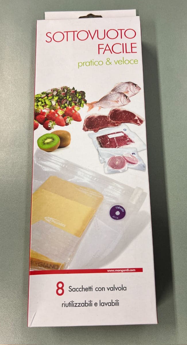 MONGARDI - 8 SACCHETTI PER SOTTOVUOTO ALIMENTI CON VALVOLA LAVABILI E RIUTILIZZABILI MISURE ASSORTITE in Accessori per macchine sottovuoto Stockdoc - Terni, commercioVirtuoso.it