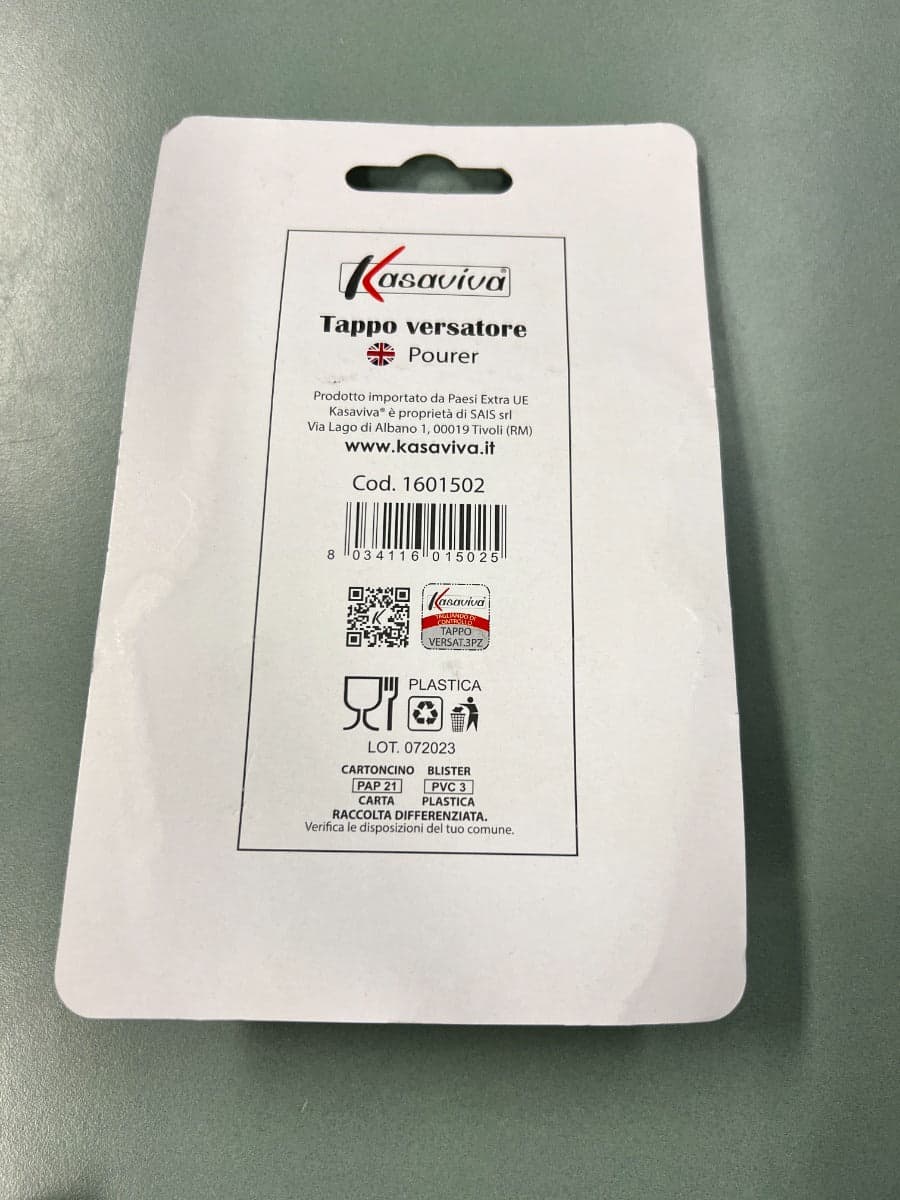 KASAVIVA TAPPO VERSATORE 3 PEZZI in Tappi versatori da vino Stockdoc - Terni, commercioVirtuoso.it