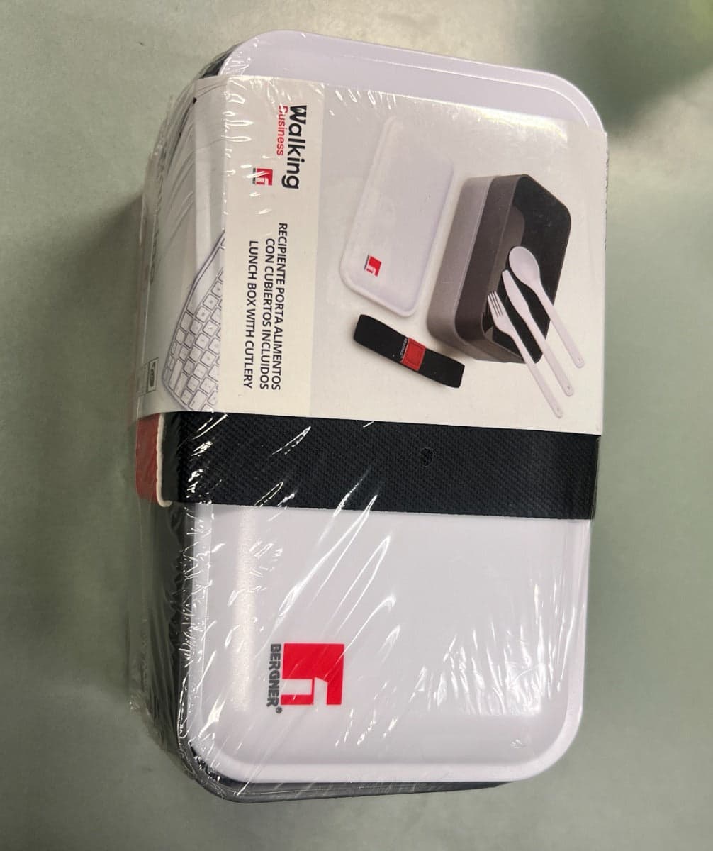 BERGNER - CONTENITORE ERMETICO CON POSATE COLORE GRIGIO 18,5 x 10,5 x 10 CM in Lunchbox Stockdoc - Terni, commercioVirtuoso.it