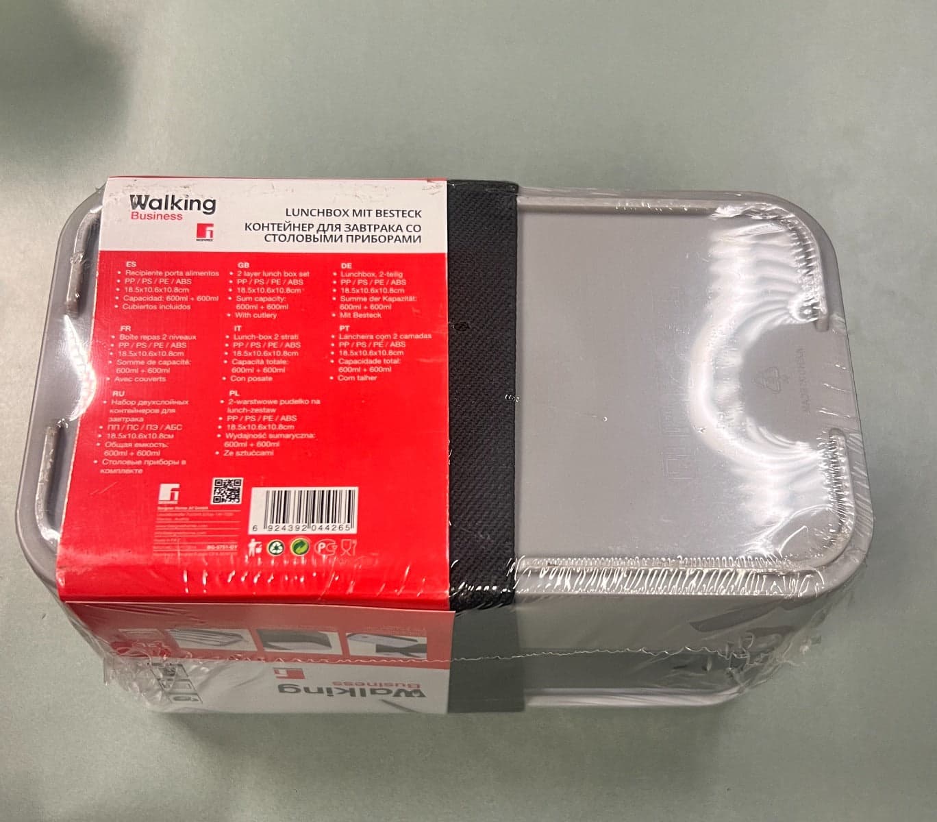 BERGNER - CONTENITORE ERMETICO CON POSATE COLORE GRIGIO 18,5 x 10,5 x 10 CM in Lunchbox Stockdoc - Terni, commercioVirtuoso.it