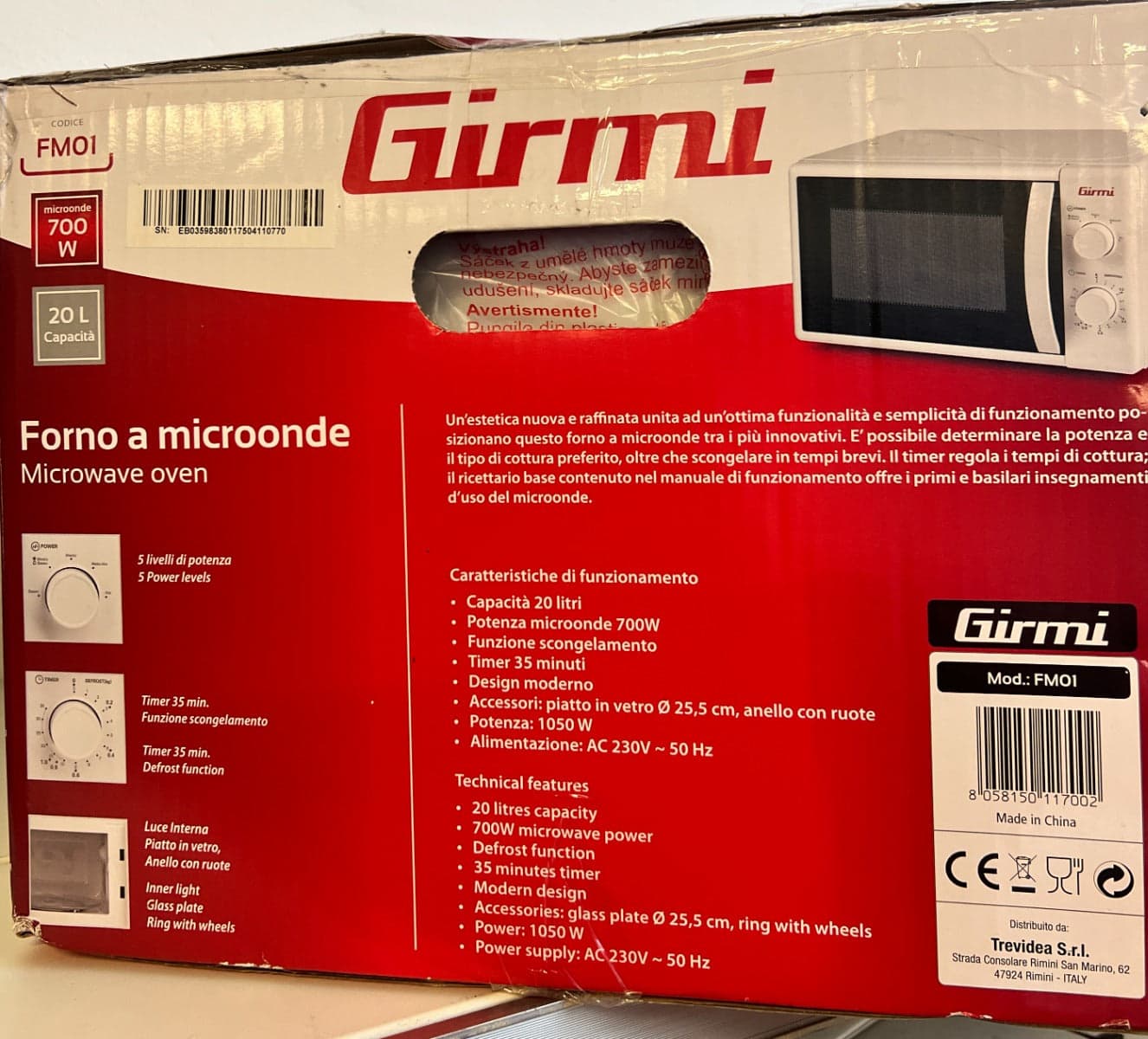 GIRMI - FORNO A MICROONDE BIANCO700W in Forni a microonde standard Stockdoc - Terni, commercioVirtuoso.it