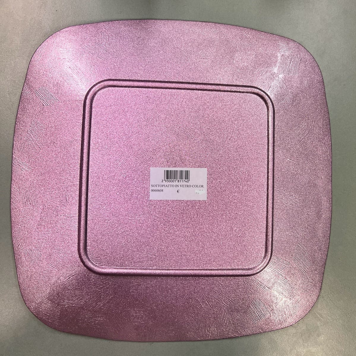 SOTTOPIATTO IN VETRO COLORATO ROSA 30X30CM in Sottopiatti Stockdoc - Terni, commercioVirtuoso.it