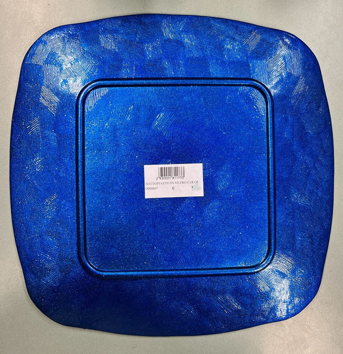 SOTTOPIATTO IN VETRO COLORATO BLU 30X30CM in Sottopiatti Stockdoc - Terni, commercioVirtuoso.it