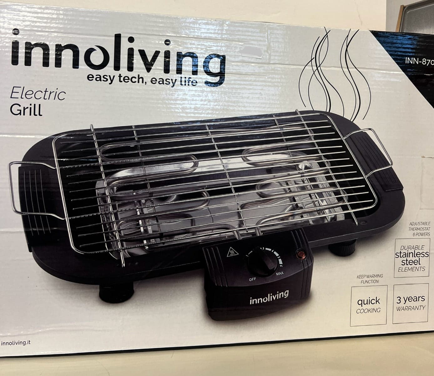 INNOLIVING INN870 - GRIGLIA ELETTRICA 2000W in Piastre Stockdoc - Terni, commercioVirtuoso.it