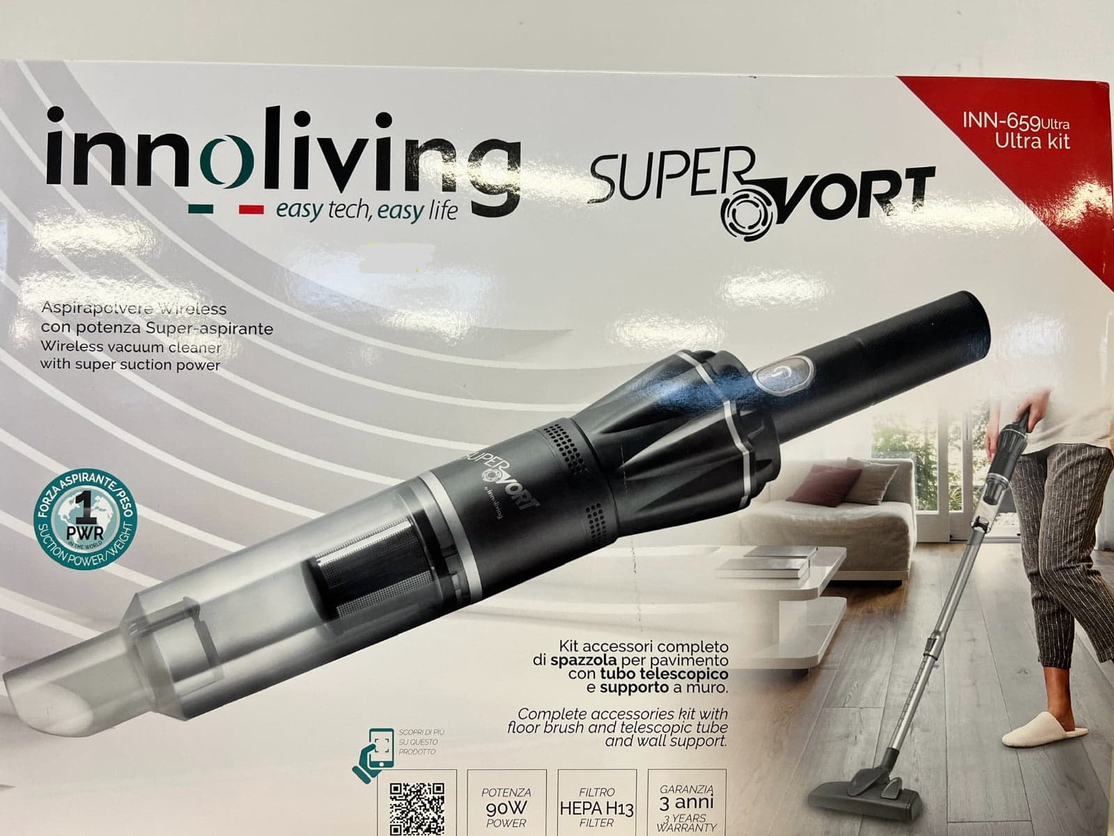 INNOLIVING INN-659 ULTRA - ASPIRATORE WIRELESS CON TECNOLOGIA CICLONICA in Aspirabriciole e aspirapolvere portatili Stockdoc - Terni, commercioVirtuoso.it