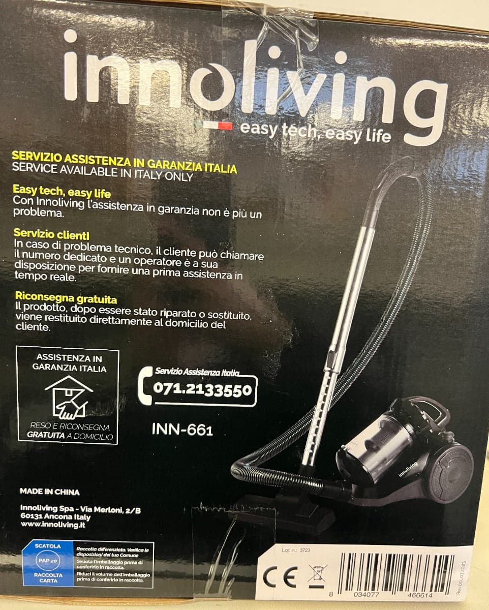 INNOLIVING - ASPIRATORE CICLONICO 800W in Scope elettriche Stockdoc - Terni, commercioVirtuoso.it