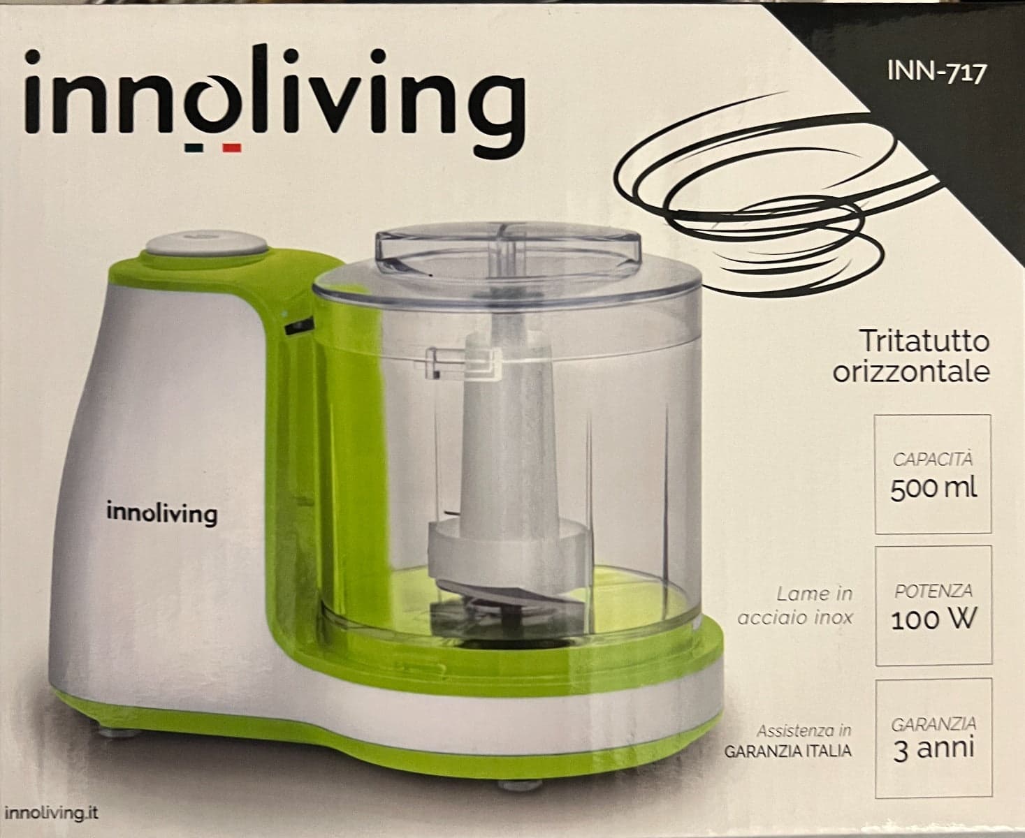 INNOLIVING - TRITATUTTO ORIZZONTALE 500 ML in Mini Robot da cucina Stockdoc - Terni, commercioVirtuoso.it