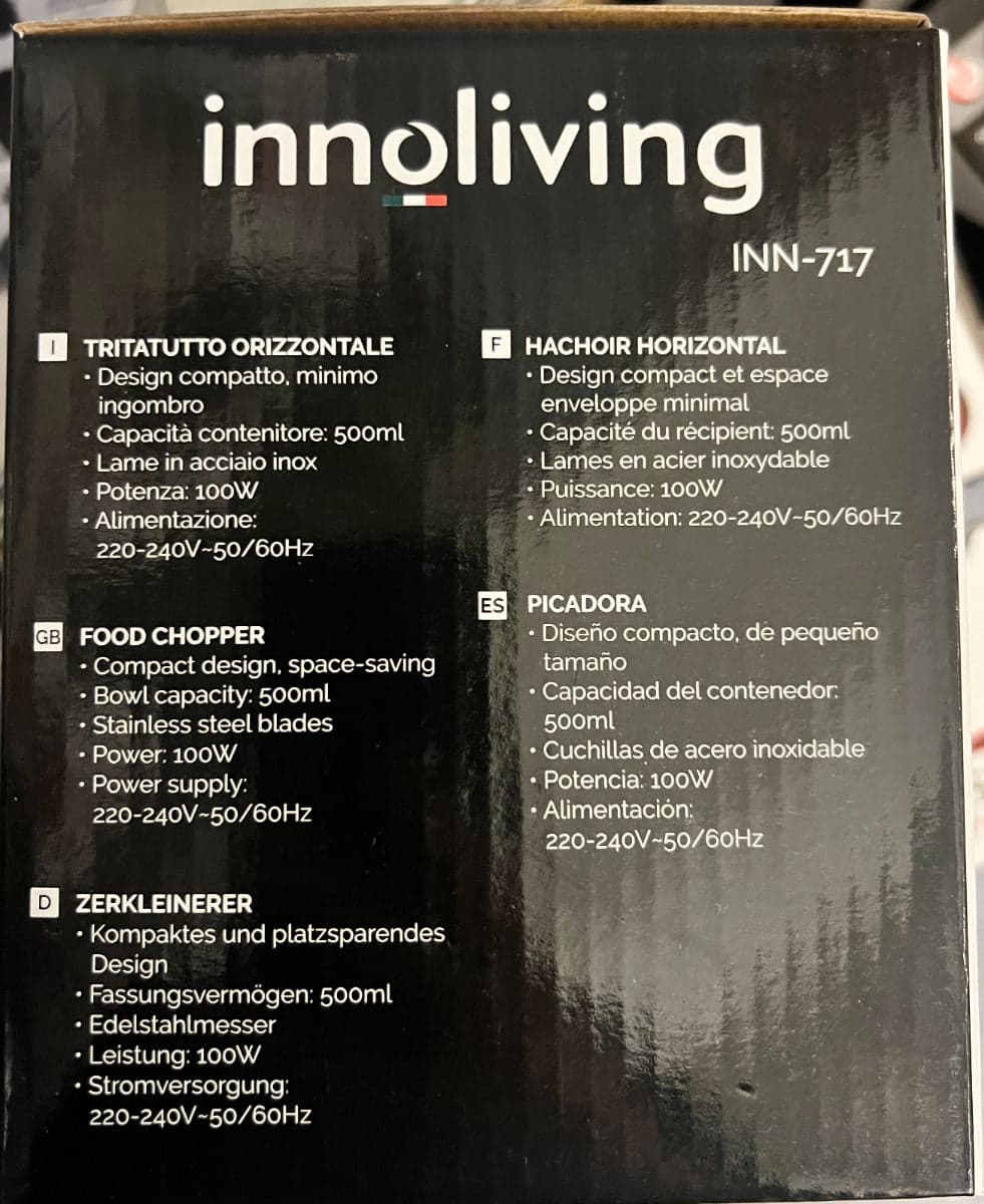INNOLIVING - TRITATUTTO ORIZZONTALE 500 ML in Mini Robot da cucina Stockdoc - Terni, commercioVirtuoso.it