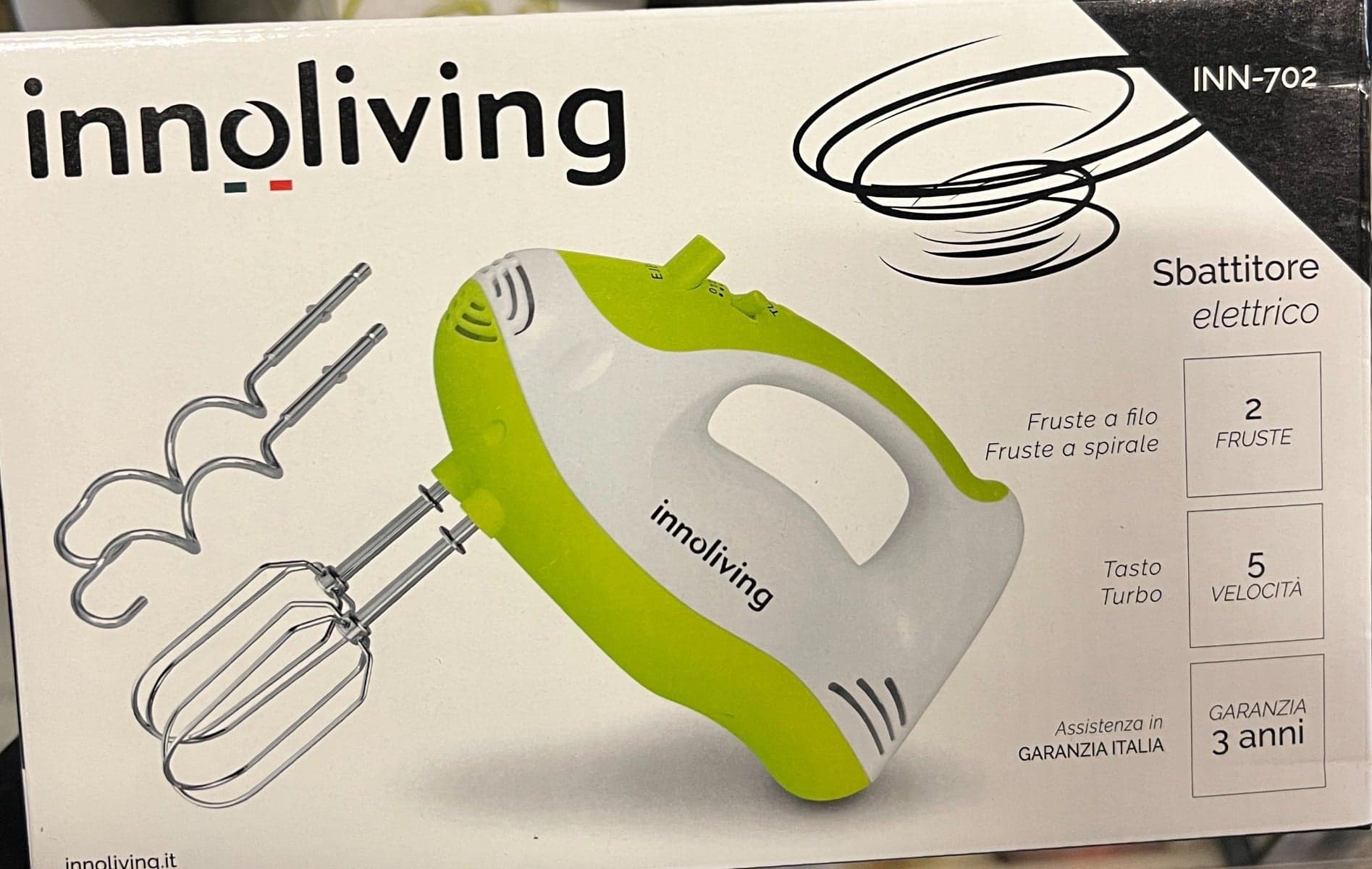 INNOLIVING - SBATTITORE ELETTRICO 2 FRUSTE 5 VELOCITA' 250 WATT in Sbattitori elettrici Stockdoc - Terni, commercioVirtuoso.it