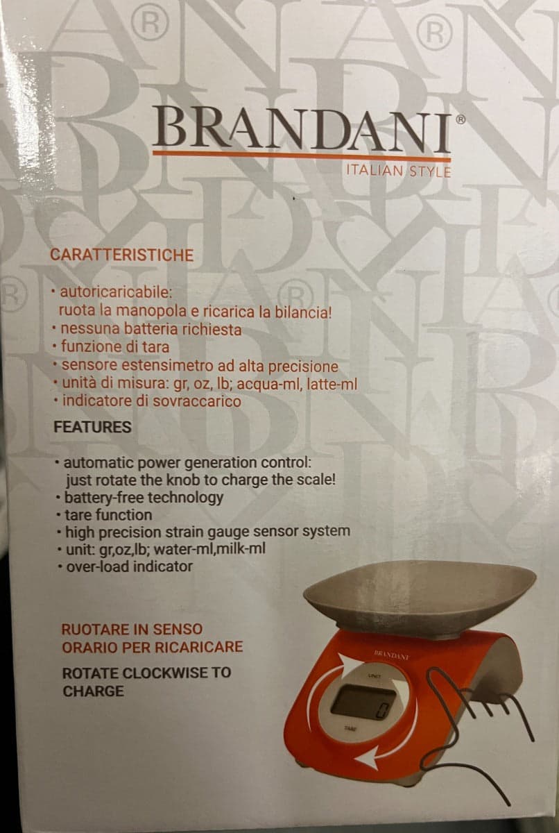 BRANDANI - BILANCIA DIGITALE AUTORICARICABILE ARANCIO in Bilance Stockdoc - Terni, commercioVirtuoso.it