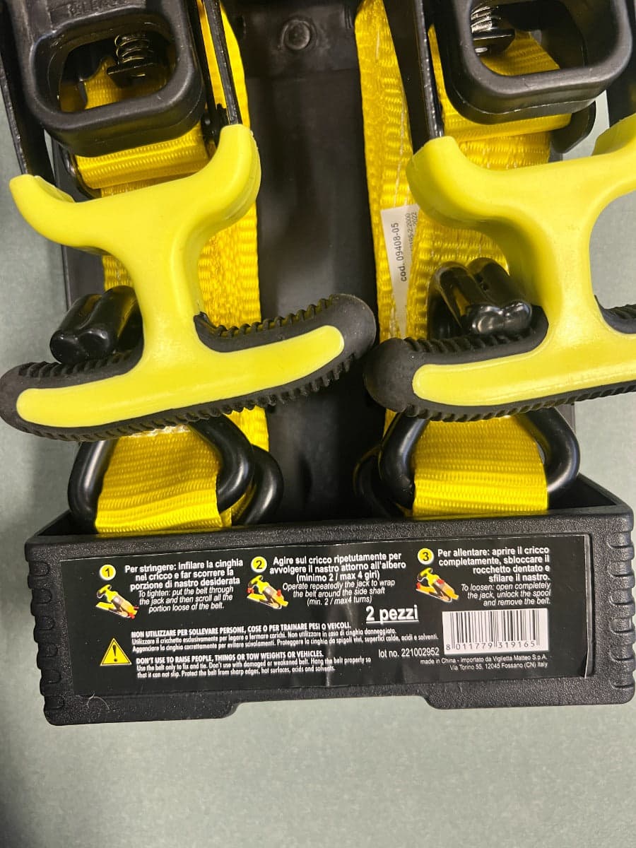 VIGOR - SET 2 CINGHIA PER ANCORAGGIO CON CRICCHETTO 32MM x 5 MT in Cinghie di tensionamento Stockdoc - Terni, commercioVirtuoso.it
