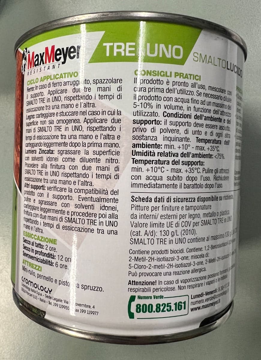 MAX MEYER - SMALTO ANTIRUGGINE 3 IN1 VERDE LUCIDO 500ML in Vernice metallica Stockdoc - Terni, commercioVirtuoso.it