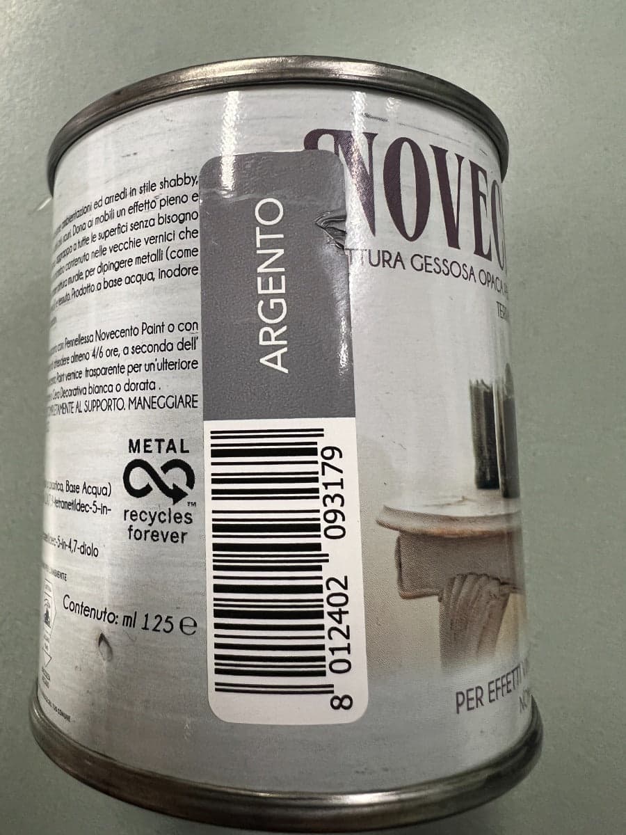 NOVECENTO PAINT - PITTURA GESSOSA ML 125 ARGENTO in Vernice per mobili Stockdoc - Terni, commercioVirtuoso.it