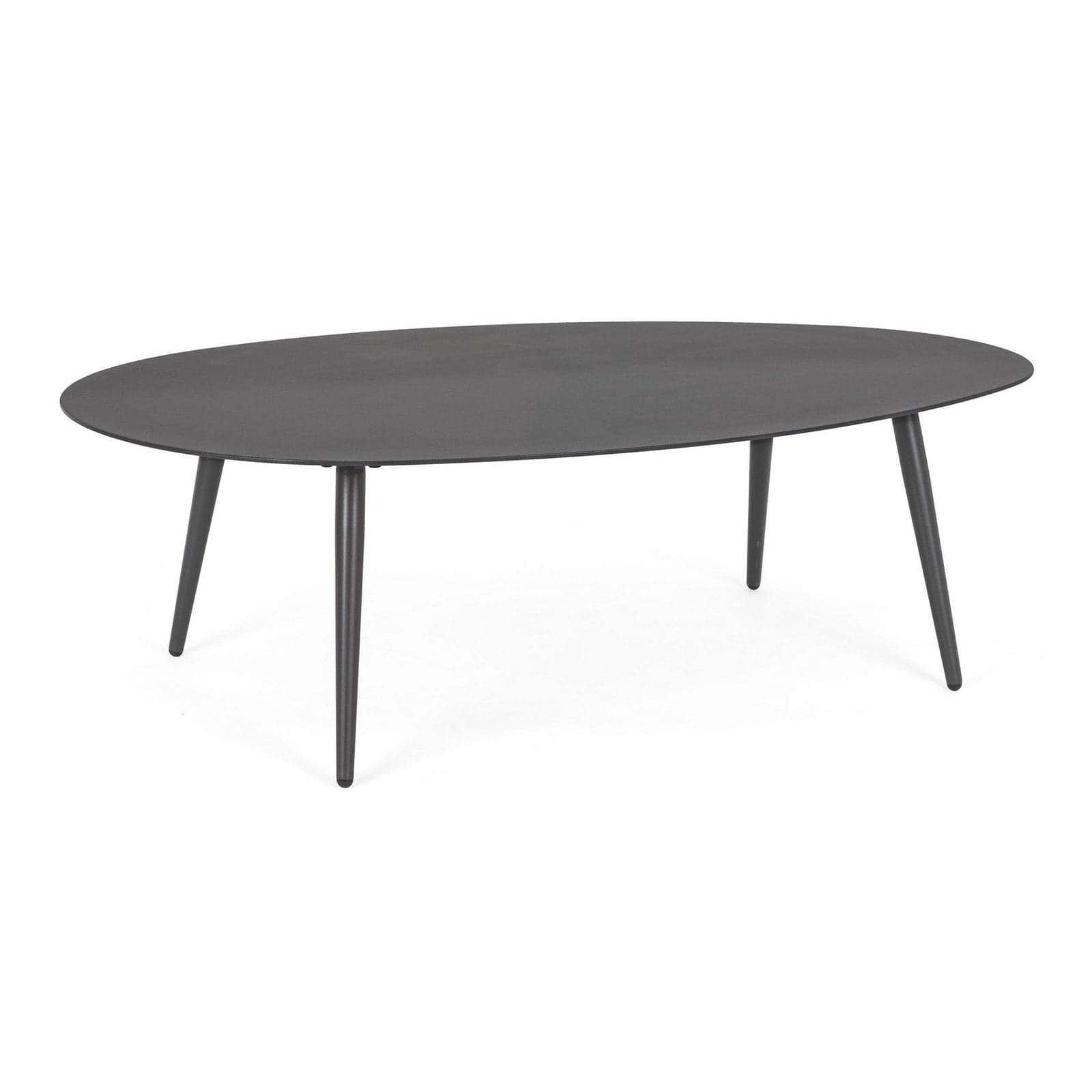 Tavolino ovale "Ridley" con struttura in alluminio per esterno e giardino, resistente - 24