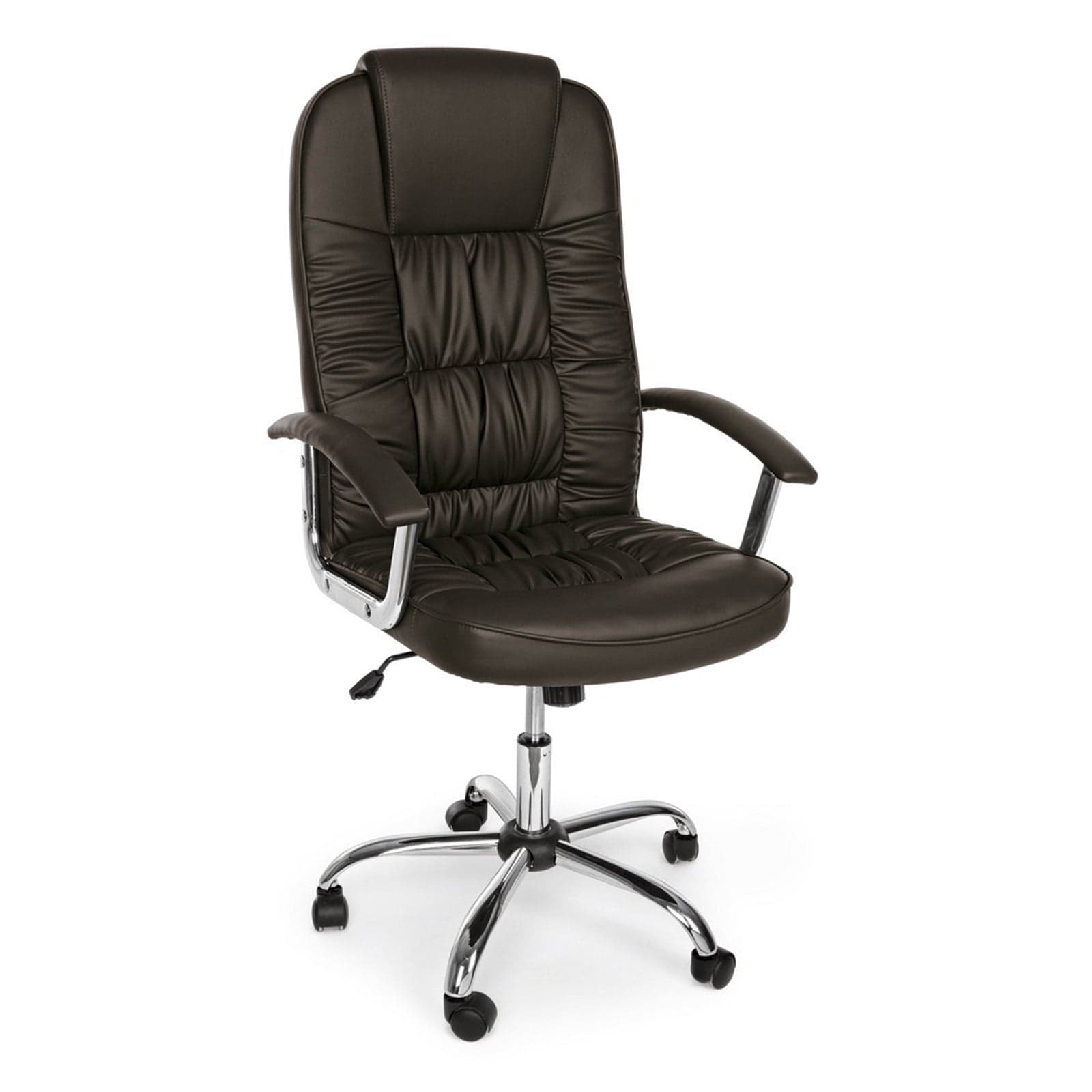 Poltrona "Dehli" da ufficio ergonomica, rivestimento in similpelle con braccioli e ruote - 23