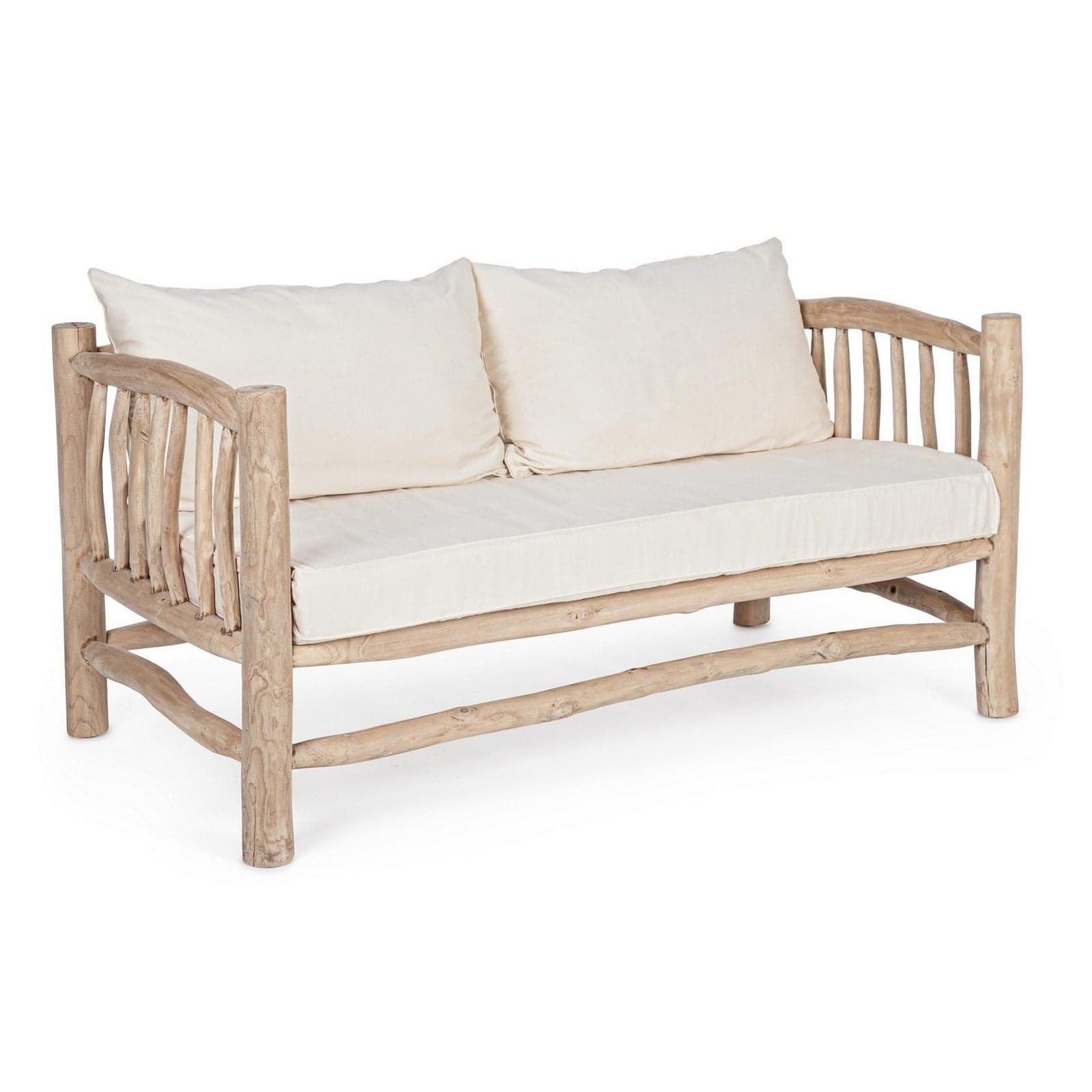 Divano "Sahel" per interno, Rami Di Teak Con Finitura Naturale 140 x 75 x 80 h cm - 15