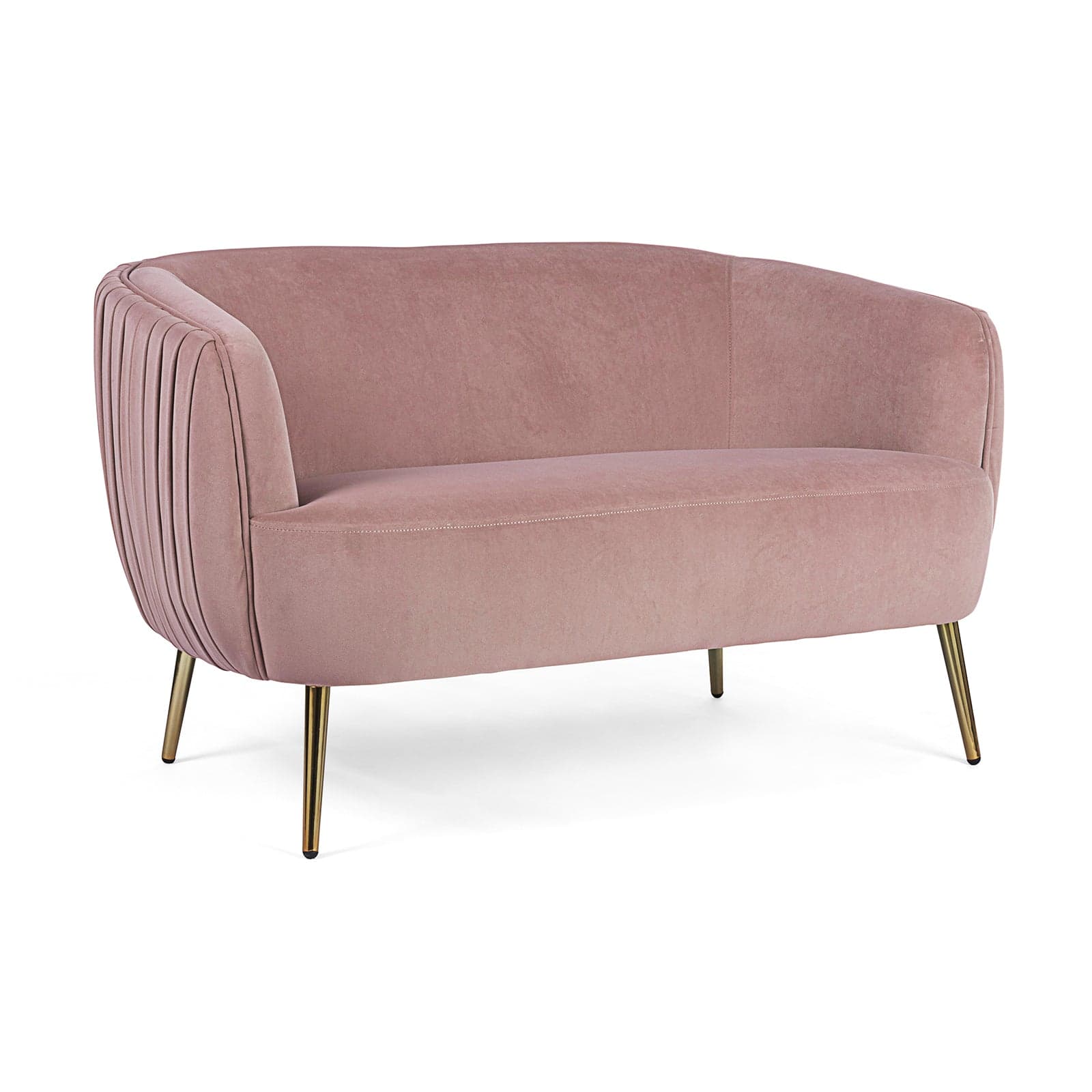 Divano in velluto 2 posti "Linsay" con piedi ottone 129 cm - 15