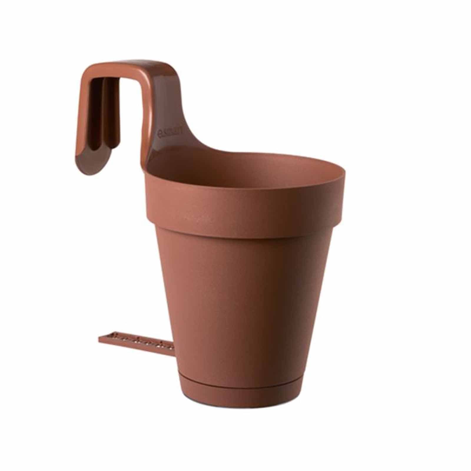 Vaso per ringhiera ''E-Smart con sottovaso'' per fiori e piante da esterno - 4