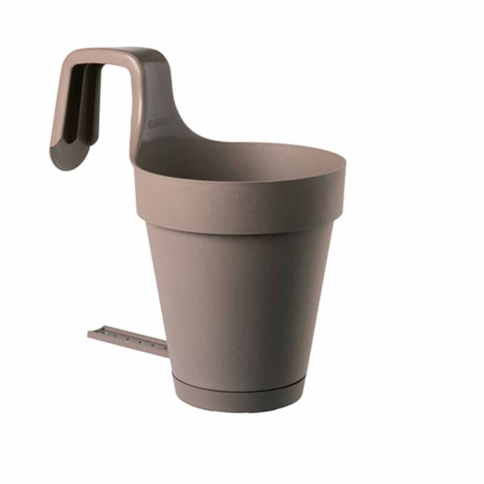 Vaso per ringhiera ''E-Smart con sottovaso'' per fiori e piante da esterno - 3